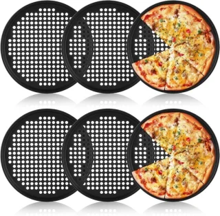Pizza pan set - ronde platen - koolstofstaal - 30 cm - zwart