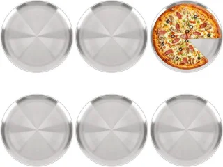 Pizza platen set roestvrij staal 30 cm zilver