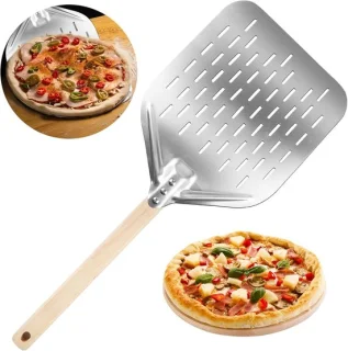 Pizza schep met perforaties, 30 cm, geanodiseerd aluminium