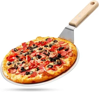 Pizza schep van rvs en beukenhout