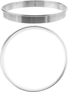 Pizza serveerringen en bakringen rvs, set van 2, 23 cm, zilver