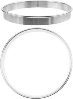 Pizza serveerringen RVS 23 cm set van 2 zilver