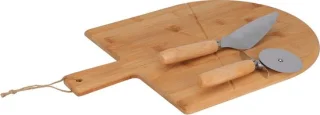 Pizza set - bamboe pizzaplank en pizzasnijder