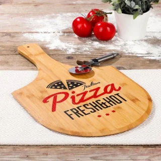 Pizza shovel Ø30 cm - bamboe met handvat - ShopVlot
