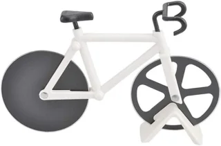 Pizza snijder in de vorm van een fiets, wit