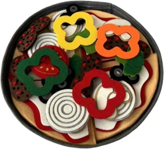 Pizza speelgoed set - vilt rollenspel