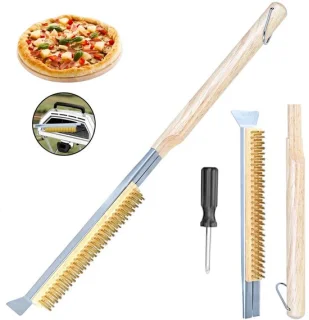 Pizza Stone Borstel met RVS-schraper
