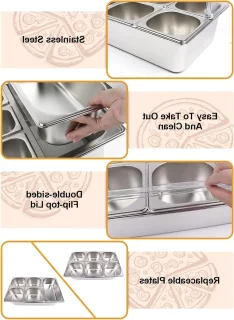 Pizza Tag Station 7-delige RVS pannenset