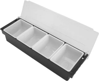 Pizza topping organizer met 4 compartimenten