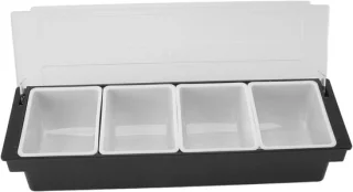 Pizza topping organizer met 4 compartimenten