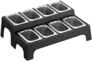 Pizza topping station - kruidenrek set - zilver