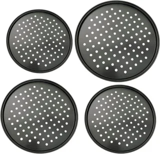 Pizzabak set 4-delig, zwart