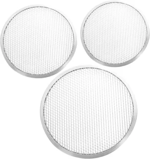 Pizzabakplaat set - pizzabakvorm pizzascherm - 10 12 14 inch - zilver