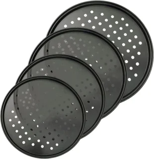 Pizzabakplaat voor oven 32 cm zwart