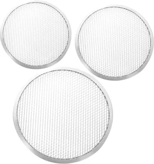 Pizzabakplaatset pizzascherm set 10 12 14 inch zilver