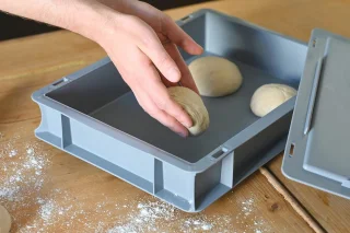 Pizzaballenbox met deksel 30x40x8 cm