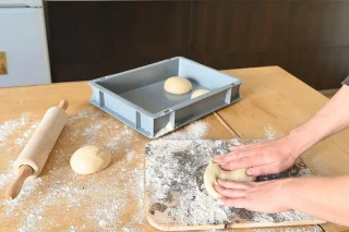Pizzaballenbox met deksel 30x40x8 cm
