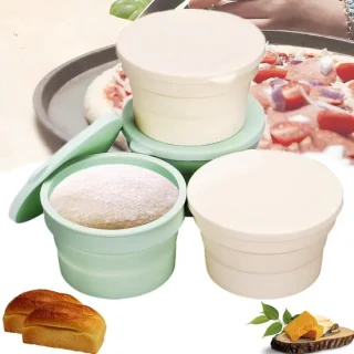 Pizzaballenbox met deksel - 4 stuks 13 cm - wit beige