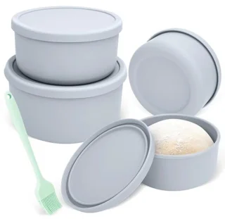 Pizzaballenbox met deksel - set van 4