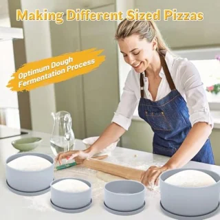 Pizzaballenbox met deksel - set van 4