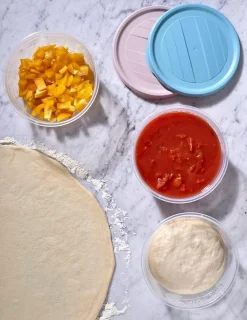 Pizzaballendoos set 10 stuks met deksel