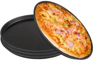 Pizzablikken set 29 cm rond zwart