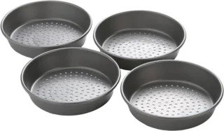 Pizzablikken set - ronde pizzaplaten 17,8 cm zilver