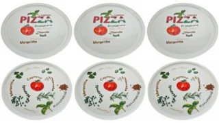 Pizzabord 30 cm porselein set van 6