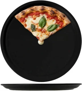 Pizzaborden aardewerk - Ø 30 cm - zwart