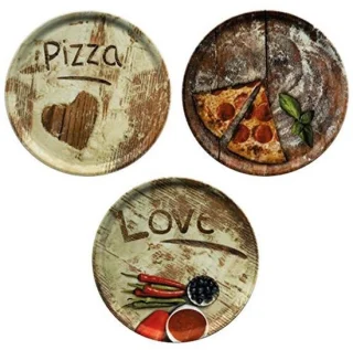 Pizzaborden set grote borden multicolor
