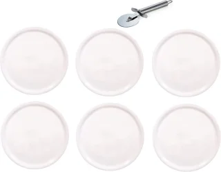 Pizzaborden set Ø33 cm, wit porselein