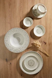 Pizzaborden set porselein 32 cm veelkleurig