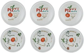 Pizzaborden XXL set 6-delig Ø30 cm + pizzasnijder