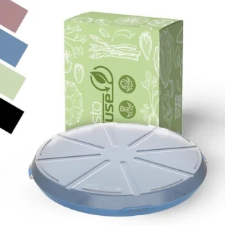 Pizzabox herbruikbaar 34 centimeter blauw transparant