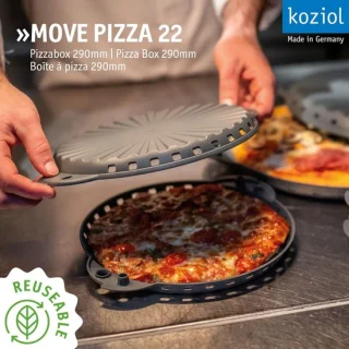 Pizzabox Pizzahouders Set Ø 22 cm - Nature Ash Grey