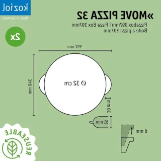 Pizzabox set 2 stuks ø 32 cm natuur asgrijs