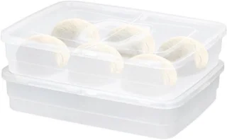 Pizzadeeg containers set van 2 transparant