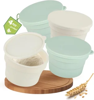 Pizzadeeg Fermentatiecontainer Set van 4 600ml