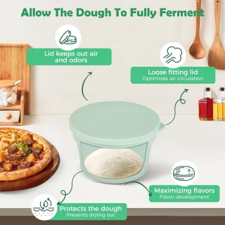 Pizzadeeg Fermentatiecontainer Set van 4 600ml