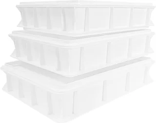 Pizzadeegbox set 3 stuks 40 cm transparant