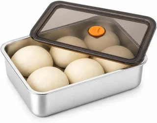 Pizzadeegbox van roestvrij staal, 4,2 liter, 30 x 21 x 8,5 cm