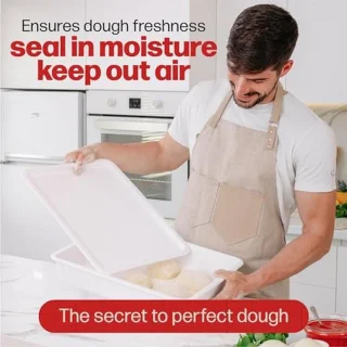 Pizzadeegproefdoos set van 2 stapelbare trays met deksels