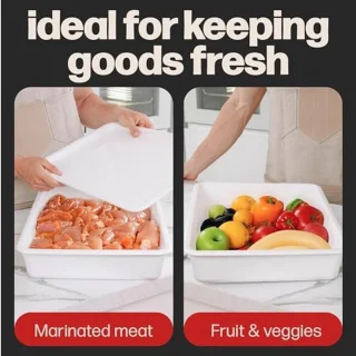 Pizzadeegproefdoos set van 2 stapelbare trays met deksels
