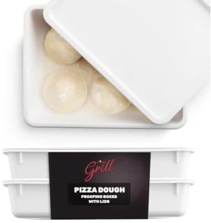 Pizzadeegproefdoos set van 2 stapelbare trays met deksels