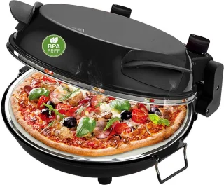 Pizzaoven 31cm Zwart met RVS Pizzaschep