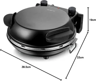 Pizzaoven 31cm Zwart met RVS Pizzaschep