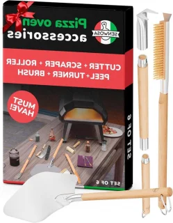 Pizzaoven accessoireset verlengde handgrepen 81 cm zilver