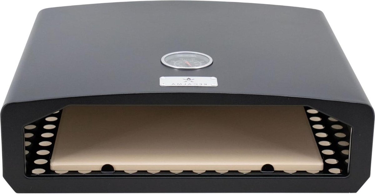 Pizzaoven BBQ Grilloven RVS met Pizzasteen en Schep Zwart