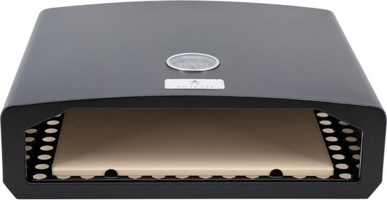 Pizzaoven BBQ Grilloven RVS met Pizzasteen en Schep Zwart