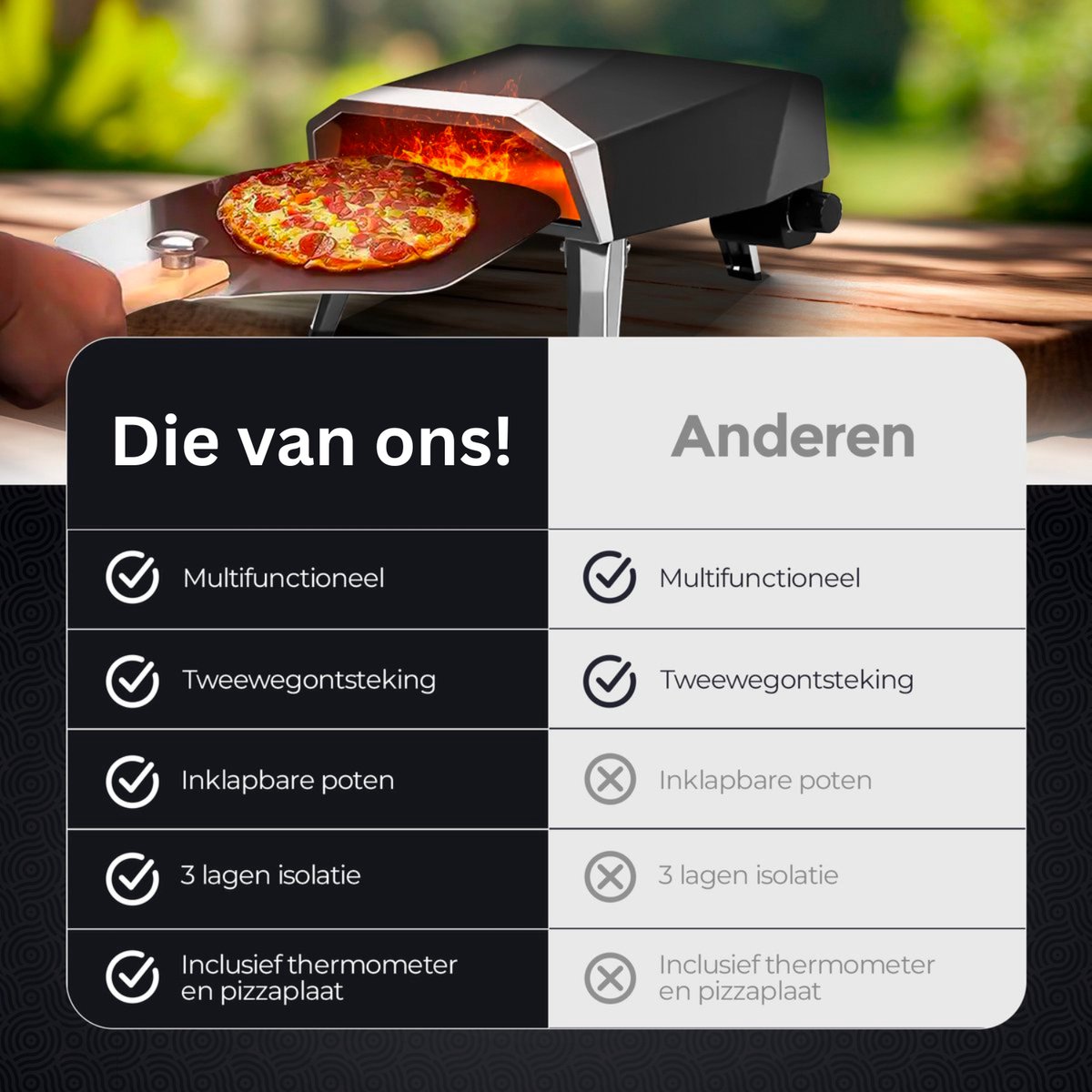 pizzaoven gas 30cm buiten